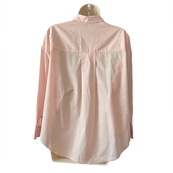 ATM Anthony Thomas Melillo Crosshatch Cotton Button-Down Shirt LARGE Pink Raw - Picture 3 of 11